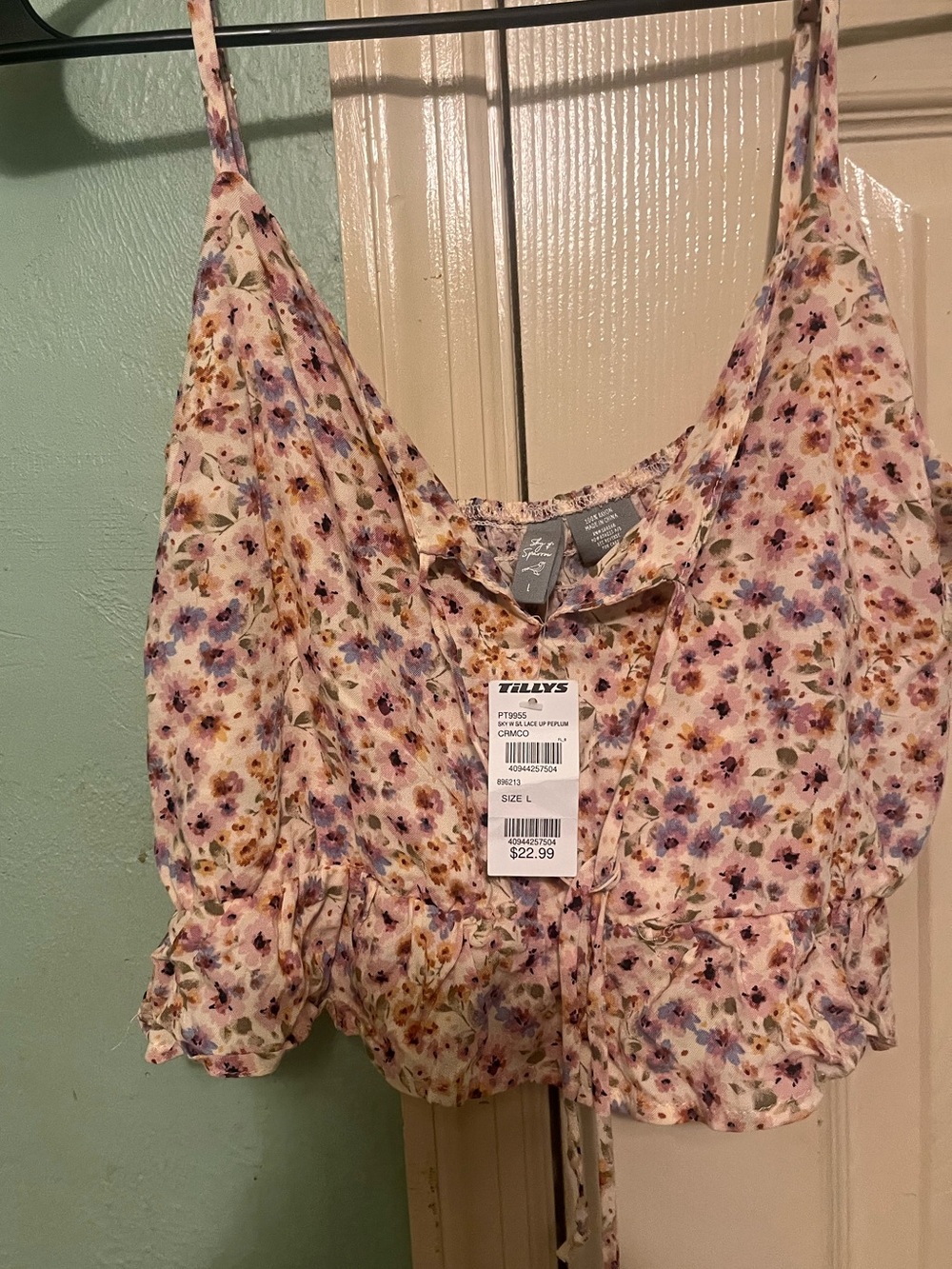 Smocked Floral Satin Camisole Top - White Multi